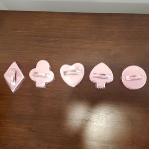 5 vintage pink aluminum cookie cutters